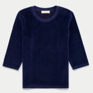Suzi Kondi Corfu Elbow Sleeve Crew in Velour, Navy size XL